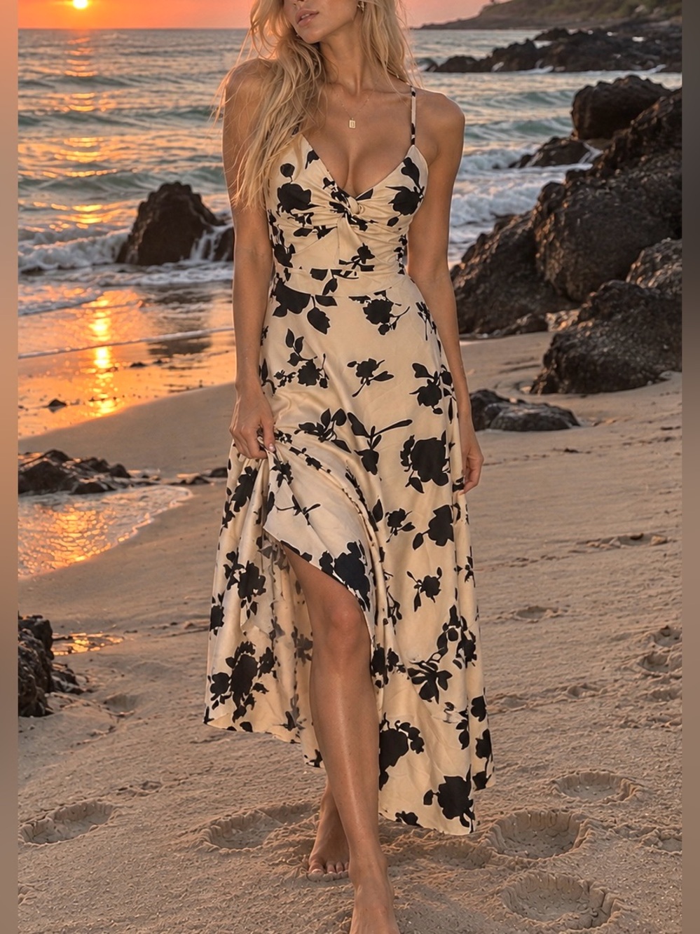 Women’s Vacation Must Have Floral Maxi Stylish Elegant Effortless Dress